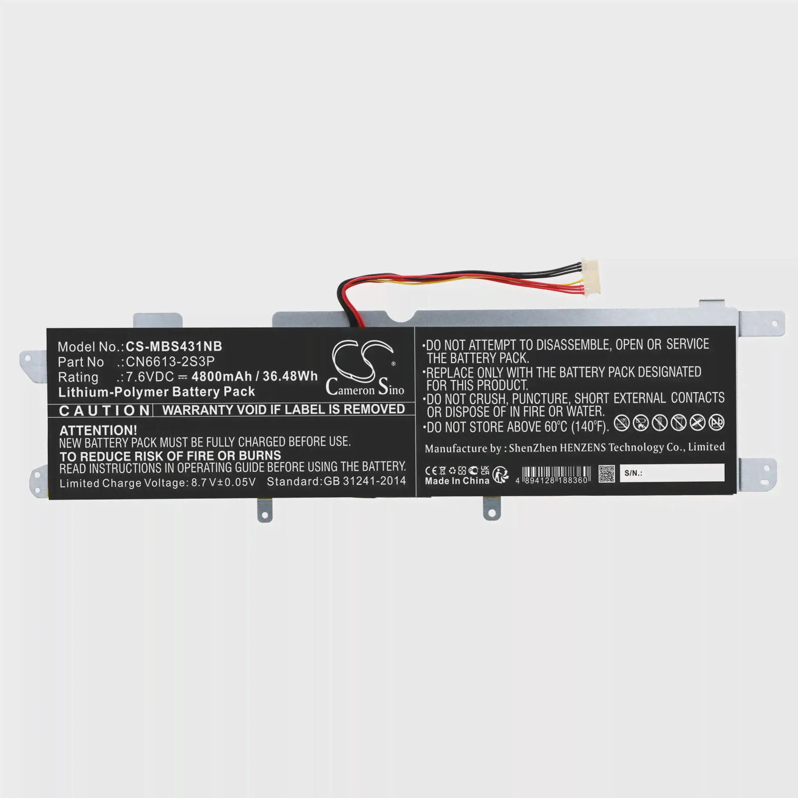 Ноутбук, Аккумулятор для ноутбука Avita CN6613-2S3P Maibenben NS14A2 Liber 13,3 MaiBook S431 4800 мАч36,48 Втч (art.: 3920c55f30829)-0